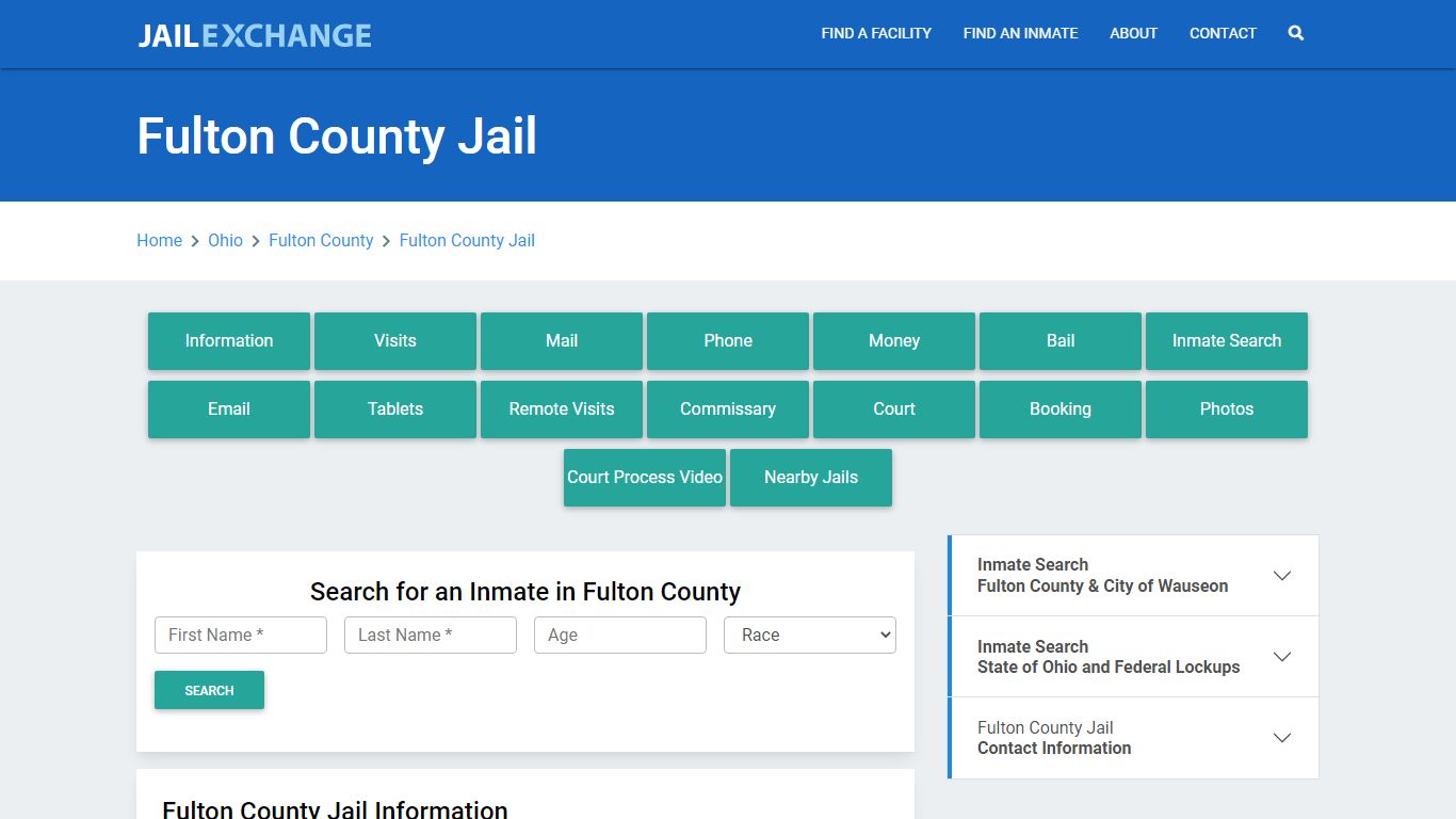 Fulton County Jail Roster Lookup, OH, Inmate Search